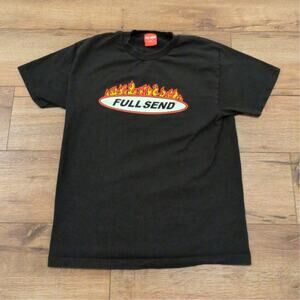 Full Send by Nelk Boys Adult Large Shirt Skater Flames Punk Grunge Emo Y2K
